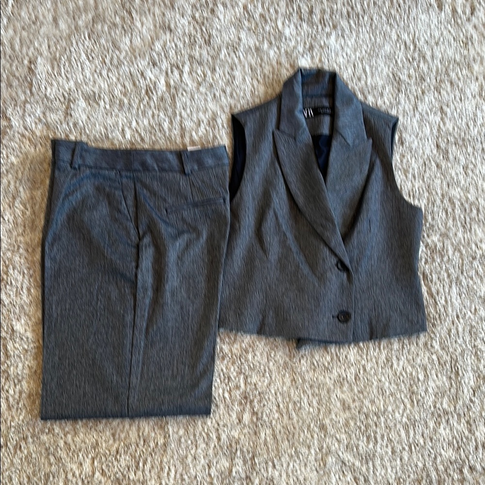 Zara Gray Vest and Pants Set